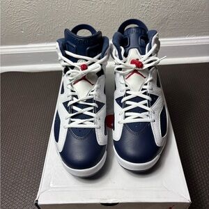 Nike Kids Navy White Red Retro Basketball Sneakers